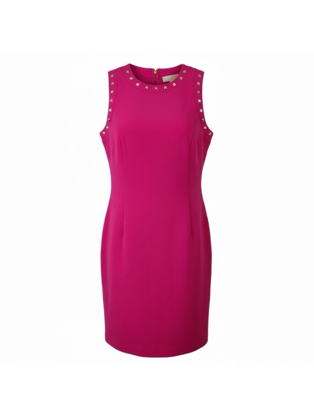 Michael Kors Sheath Dress Size Small Hot Pink Studded Princess Seams Sleeveless